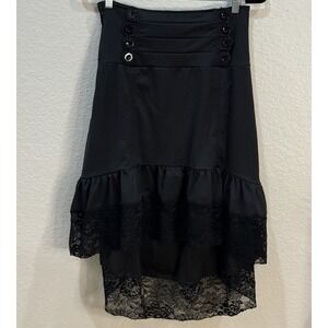 Alivila.Y Fashion Womens Gothic Steampunk Asymmetrical Skirt Black Cosplay Sz M